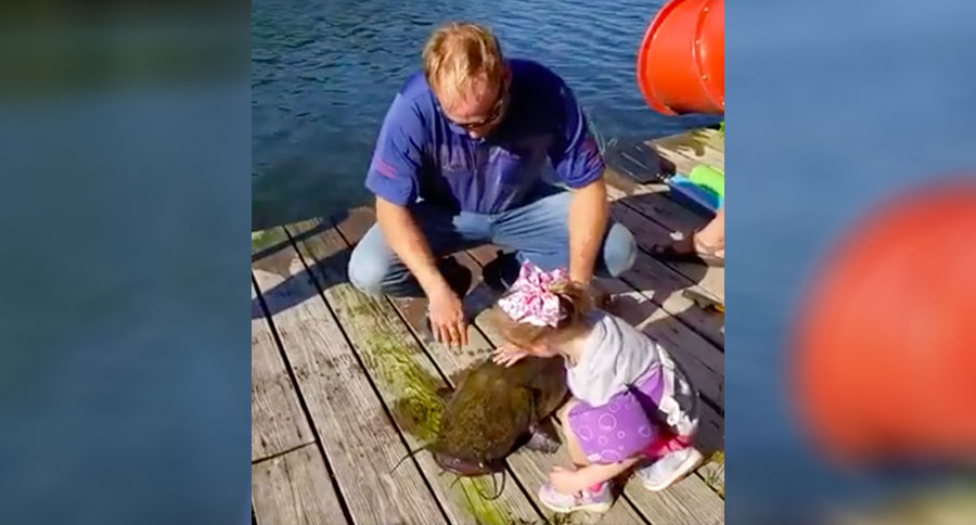 4-Year-Old Girl Catches a Flathead Catfish Bigger Than Her - Wide Open  Spaces