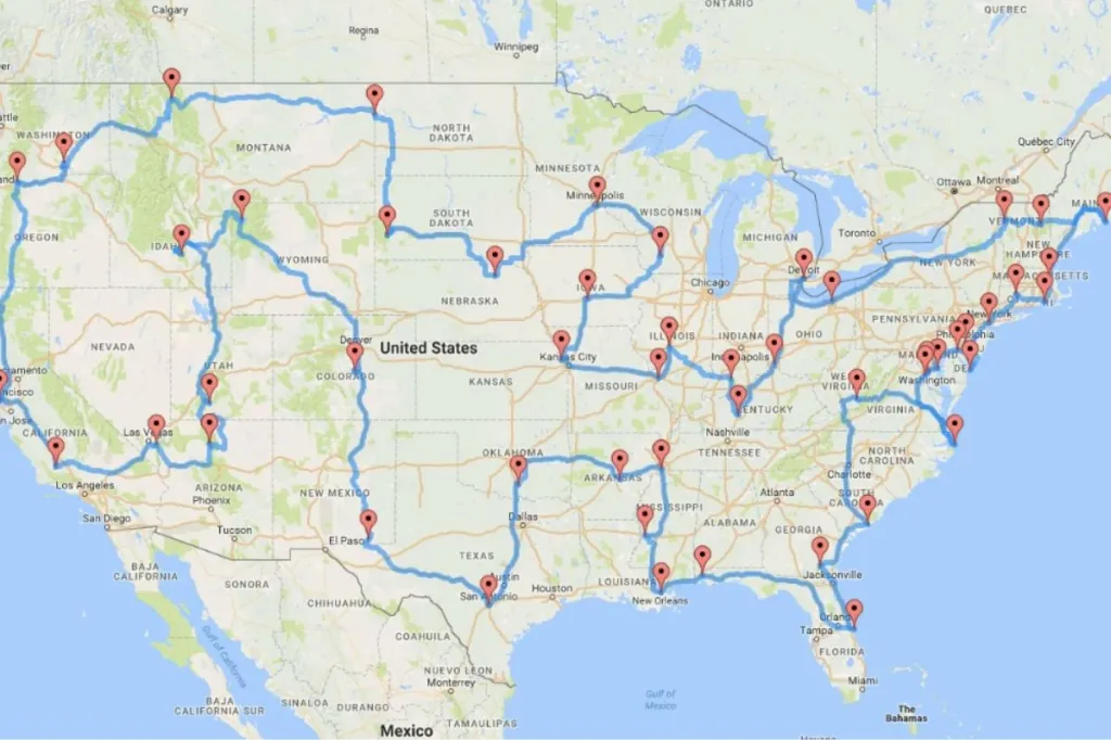 US Road Trip Map: Hit the Nation's Best Landmarks According to Science