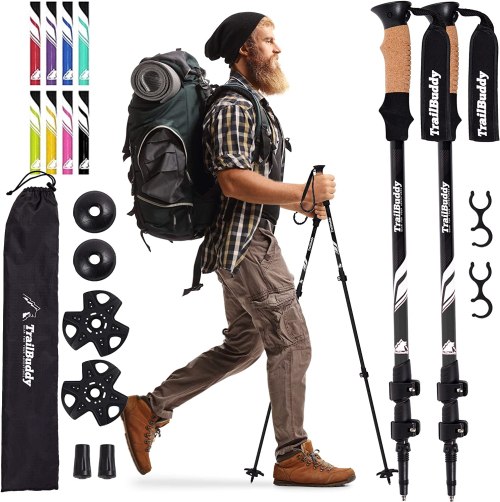 A ALAFEN Aluminum Collapsible Ultralight Travel Trekking Hiking Pole for  Men and Women