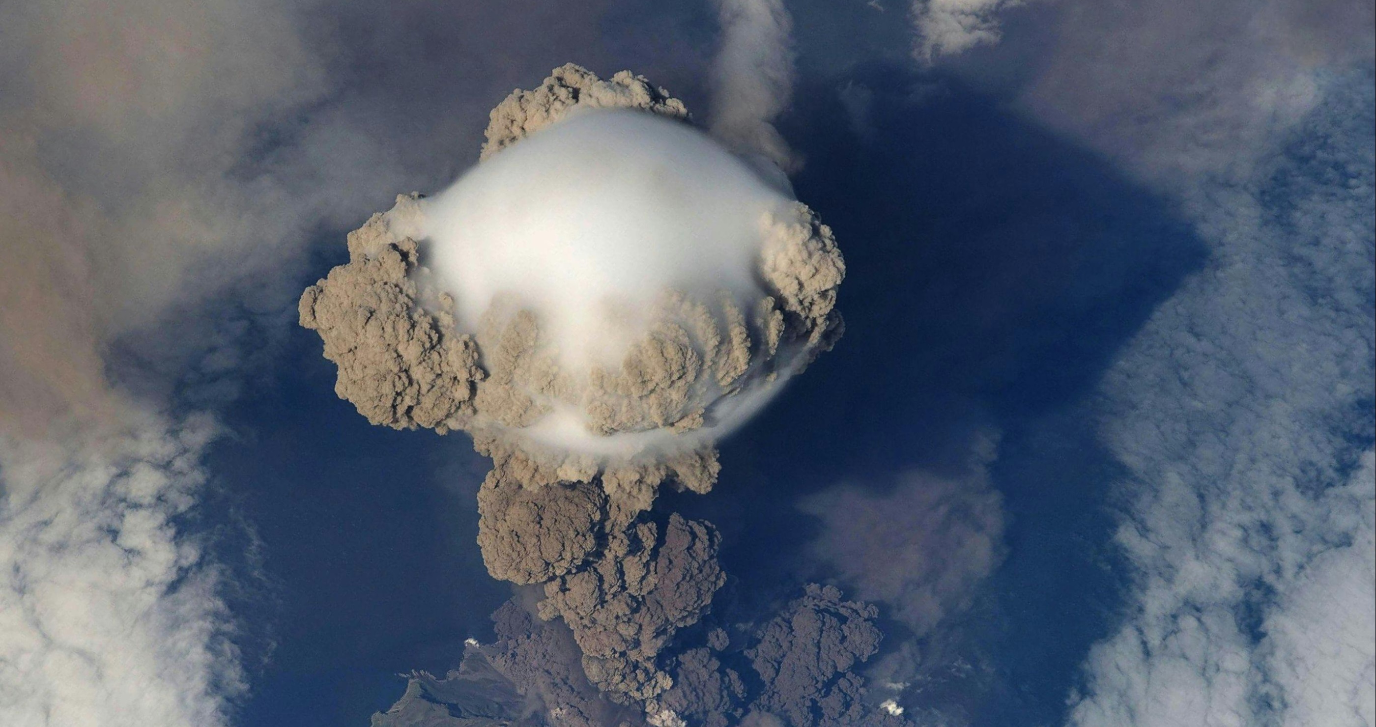 hikers escape an erupting volcano