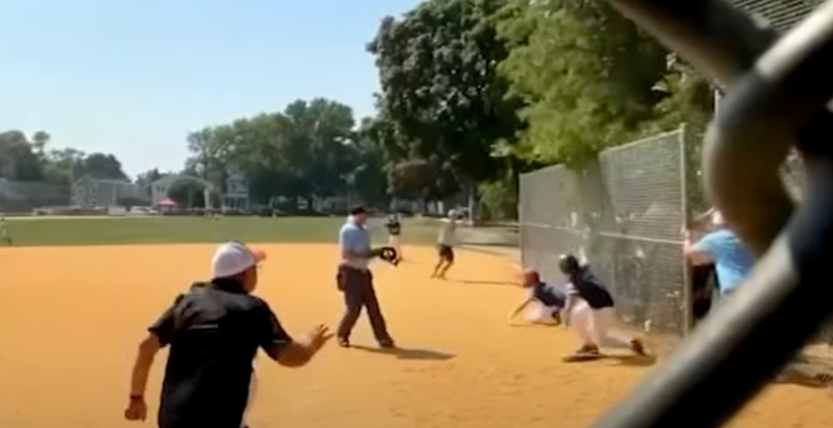 Tree Crashes On Dugout During Little League Game