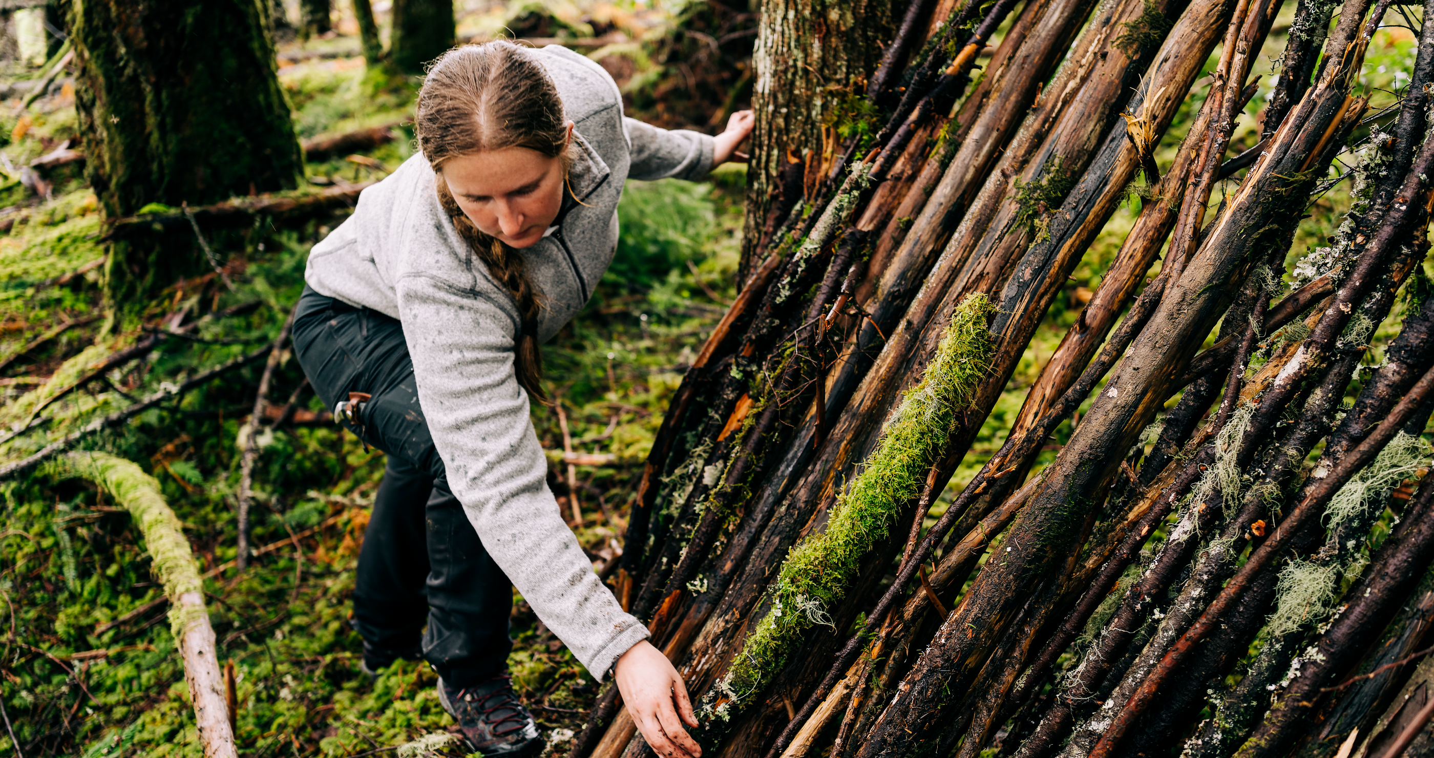 woman building successful shelter